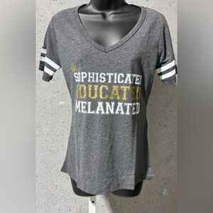 #073 Sz S Charcoal V-Neck Tee - NIP | Izzy & Liv